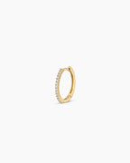 Diamond Pave 15 mm Huggie || option::14K Solid Gold, 15mm