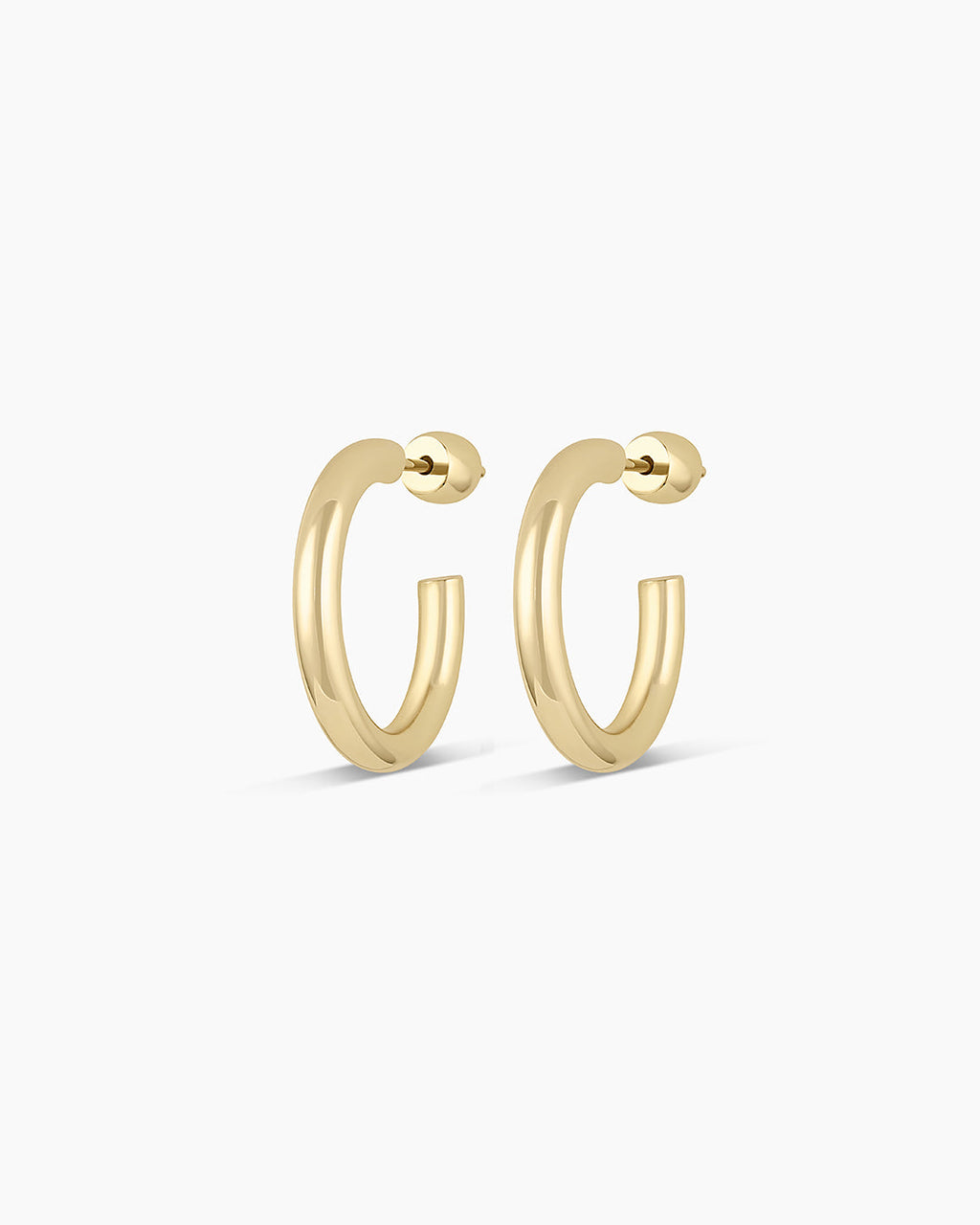 14K Gold Carter Hoops || option::14K Solid Gold, 20mm