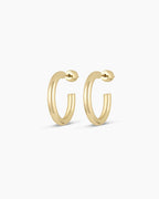 14K Gold Carter Hoops || option::14K Solid Gold, 20mm
