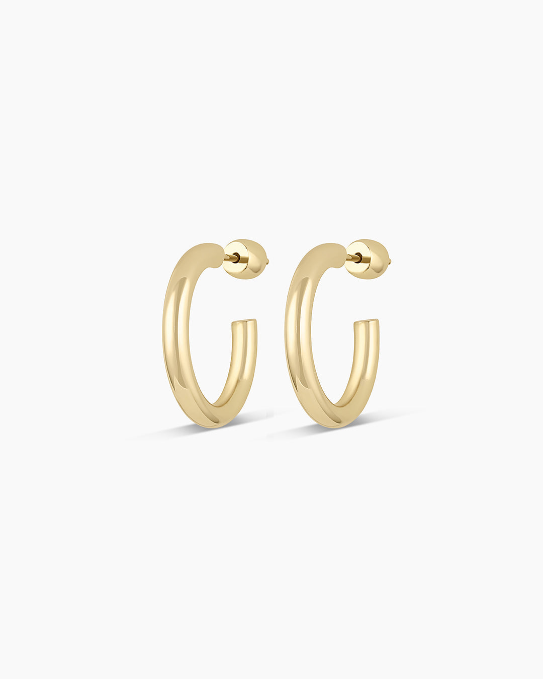 14K Gold Carter Hoops || option::14K Solid Gold, 20mm