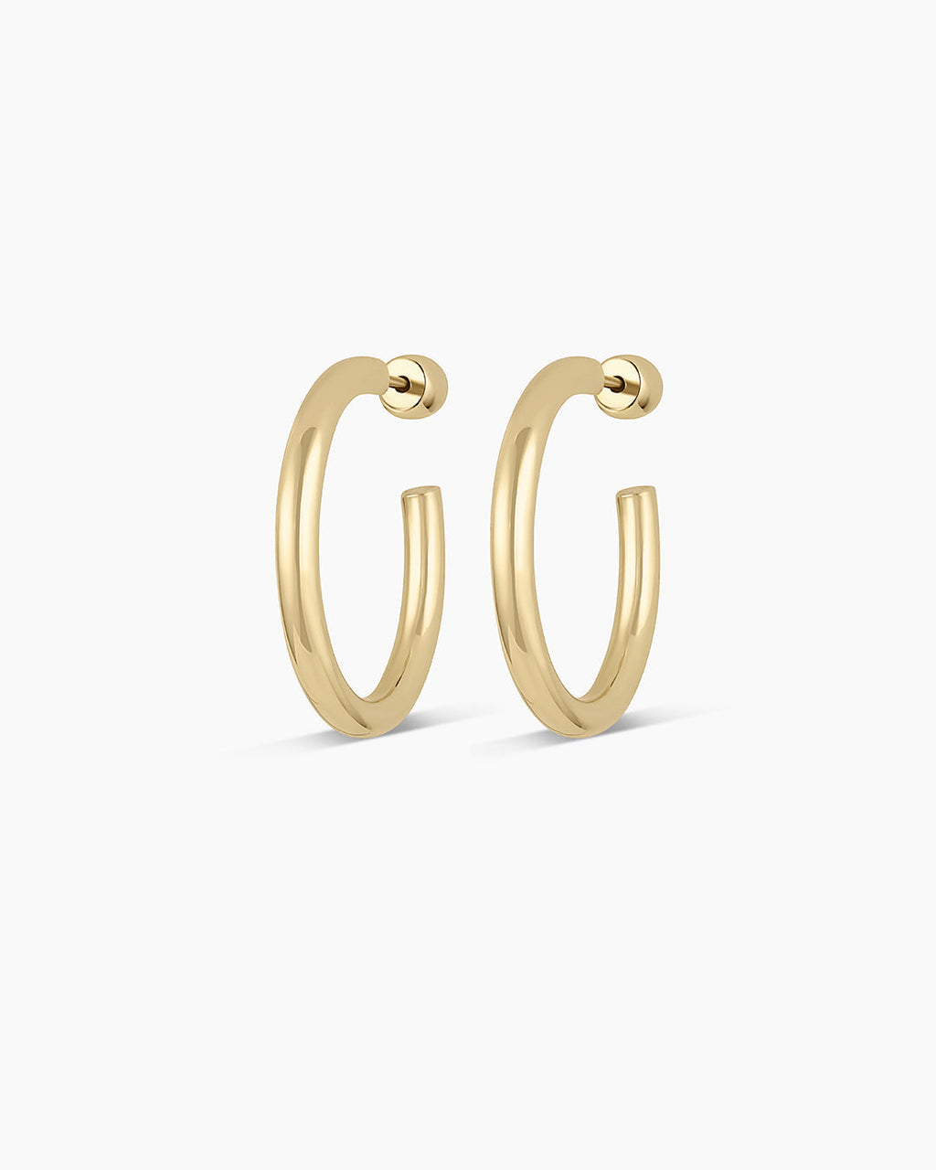 14K Gold Carter Hoops || option::14K Solid Gold, 25mm