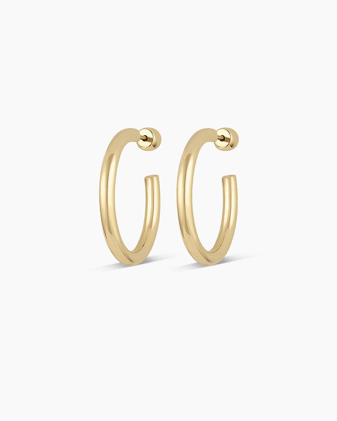 14K Gold Carter Hoops || option::14K Solid Gold, 25mm