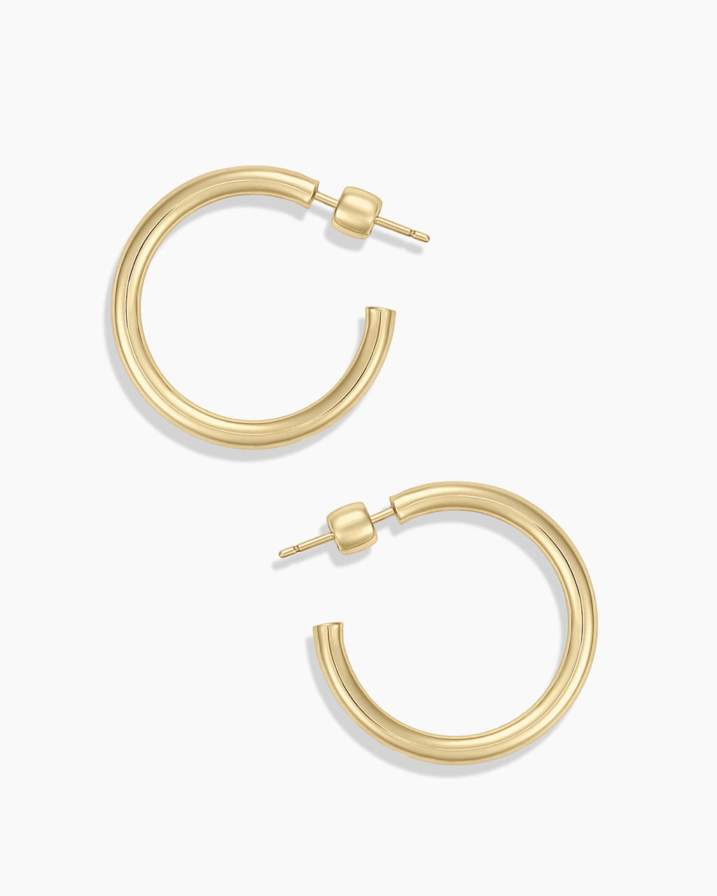 14K Gold Carter Hoops || option::14K Solid Gold, 25mm
