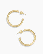 14K Gold Carter Hoops || option::14K Solid Gold, 25mm