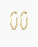 14K Gold Carter Hoops || option::14K Solid Gold, 30mm