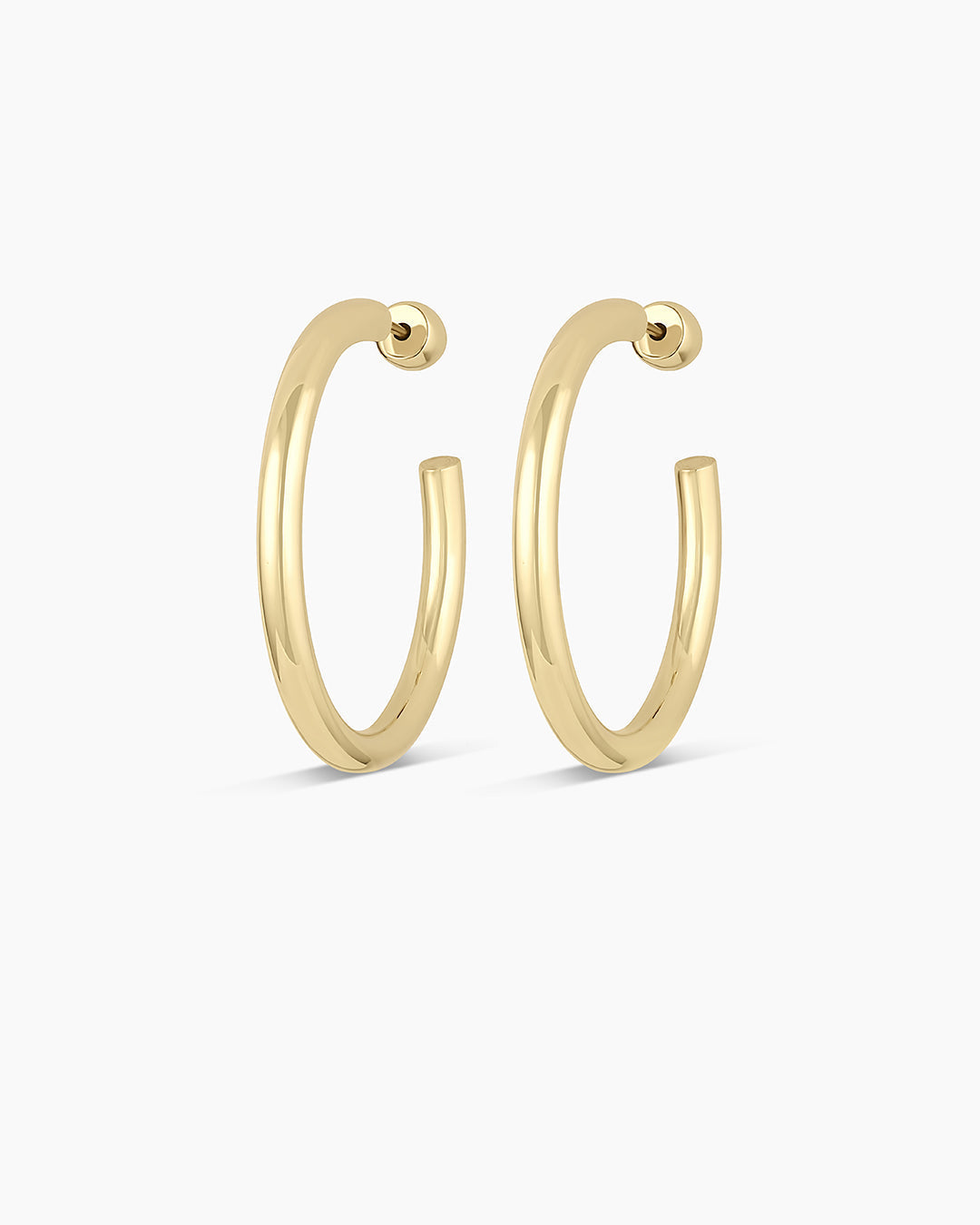 14K Gold Carter Hoops || option::14K Solid Gold, 30mm