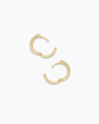 Diamond Double Down Huggies || option::14K Solid Gold, 11mm