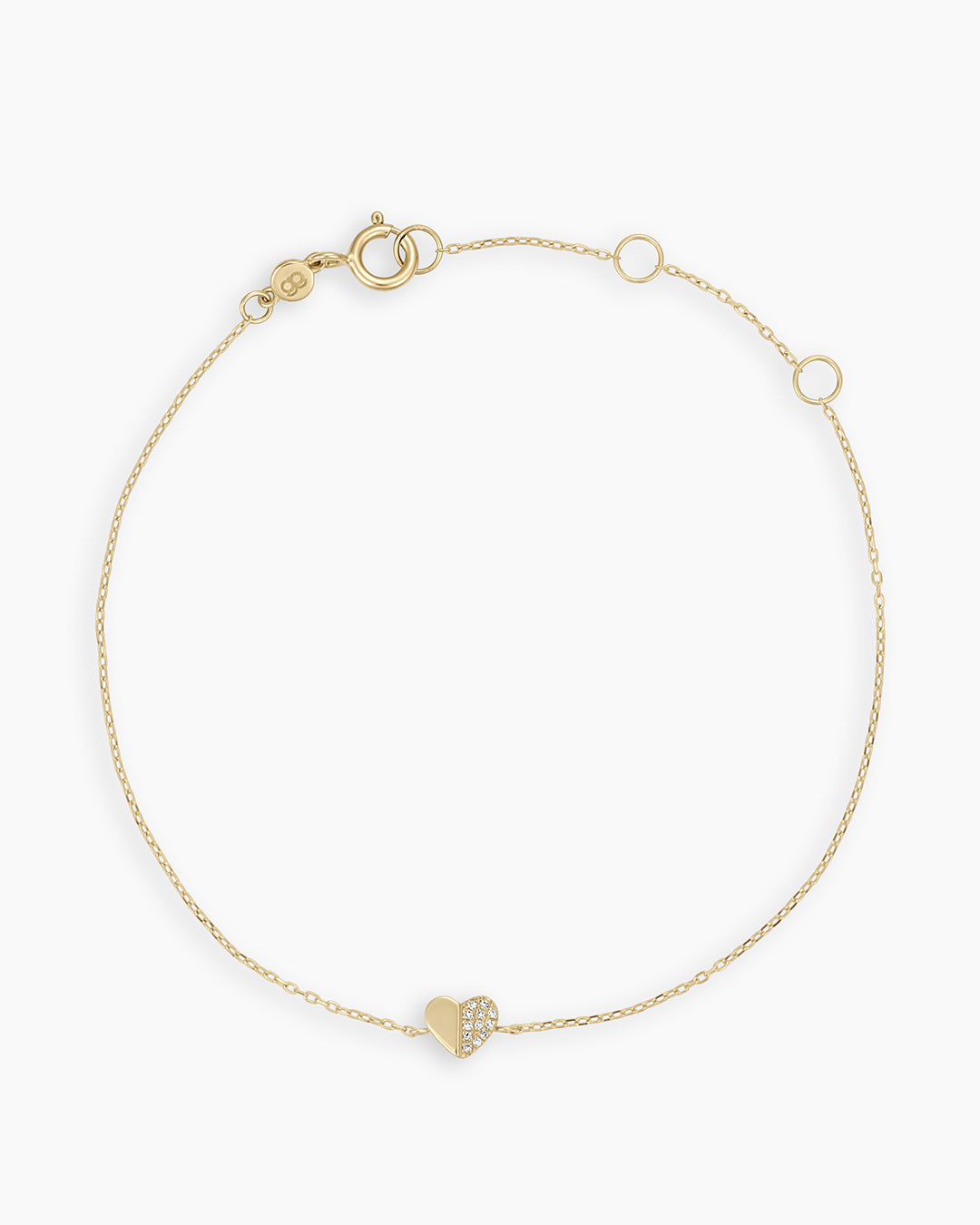 Diamond Bond Bracelet Set || option::14K Solid Gold, Single - Diamonds Right