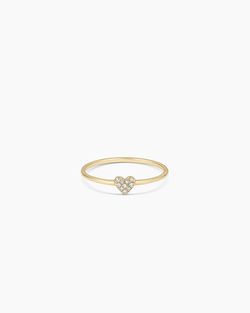 Diamond Pavé Heart Ring || option::14K Solid Gold