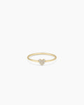 Diamond Pavé Heart Ring || option::14K Solid Gold