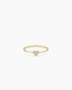 Diamond Pavé Heart Ring || option::14K Solid Gold