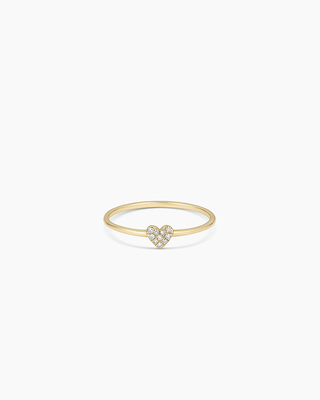 Diamond Pavé Heart Ring || option::14K Solid Gold
