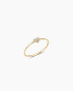 Diamond Pavé Heart Ring || option::14K Solid Gold
