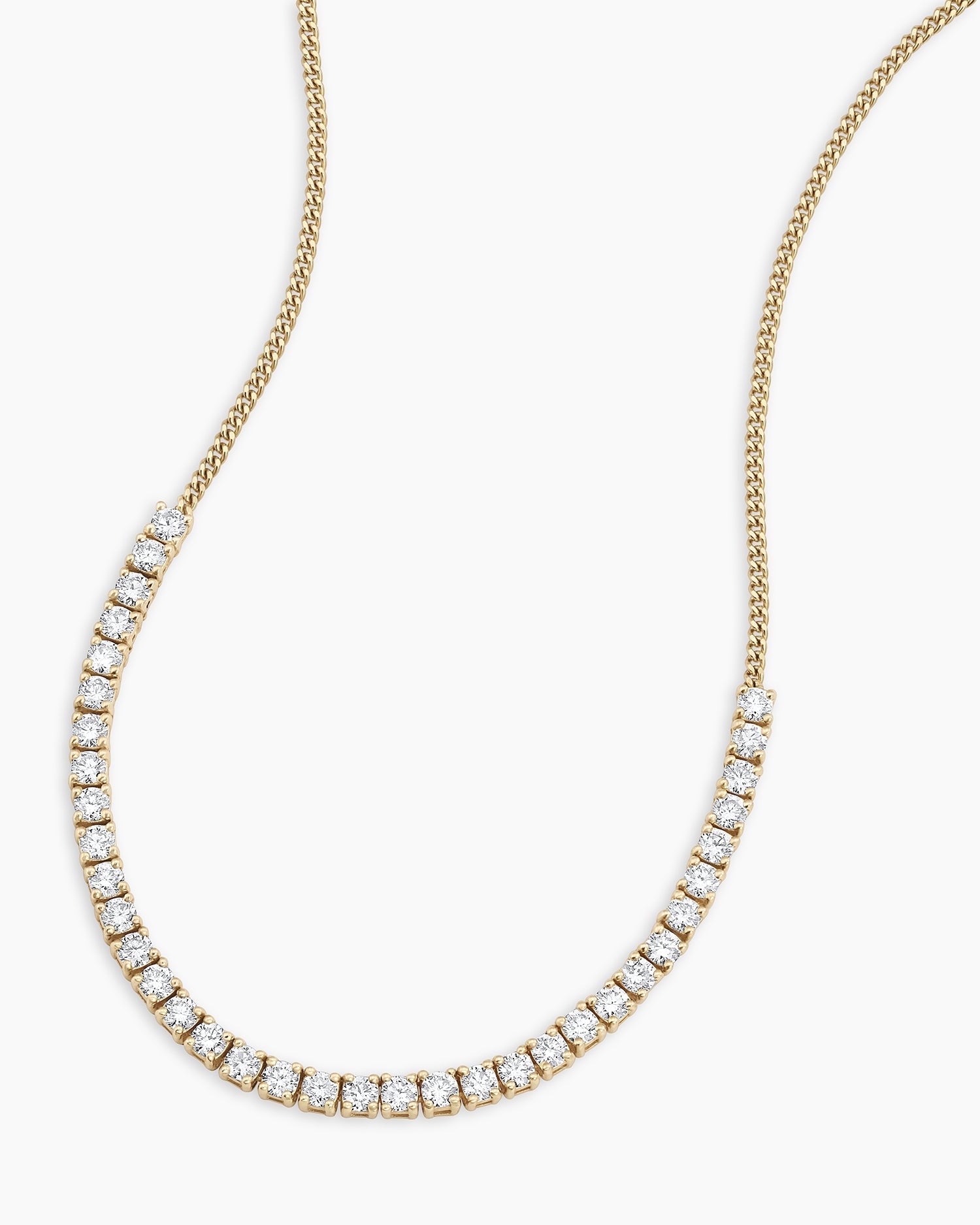 Diamond Melbourne Statement Row Necklace || option::14K Solid Gold