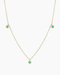 Classic Emerald Trio Necklace || option::14K Solid Gold