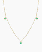 Classic Emerald Trio Necklace || option::14K Solid Gold