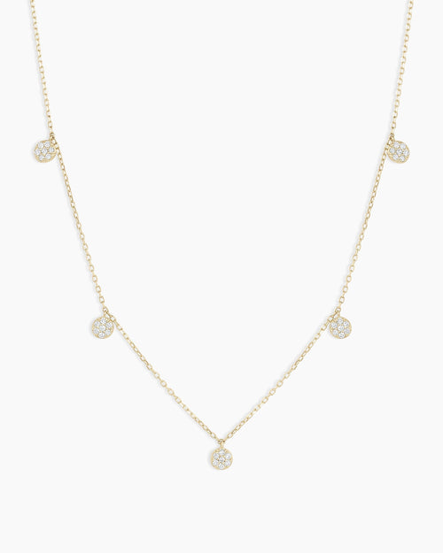Diamond Pavé Flutter NecklaceDiamond Necklace || option::14K Solid Gold