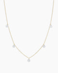 Floating Diamond Flutter Necklace || option::18K Solid Gold