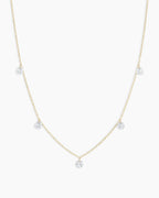 Floating Diamond Flutter Necklace || option::18K Solid Gold