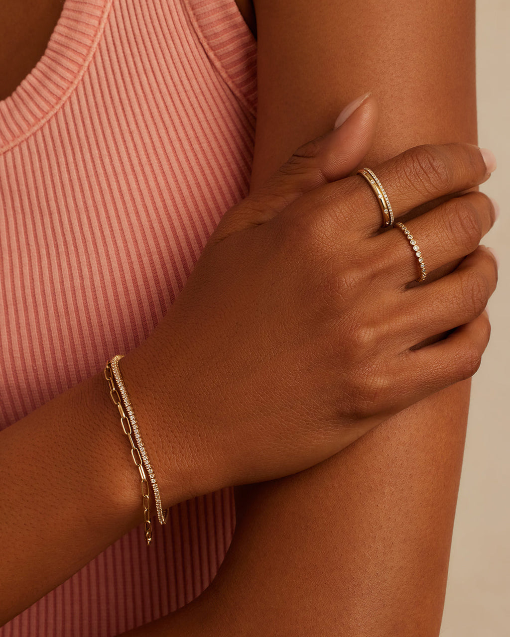 MelbourneDiamond Tennis Bracelet || option::14K Solid Gold