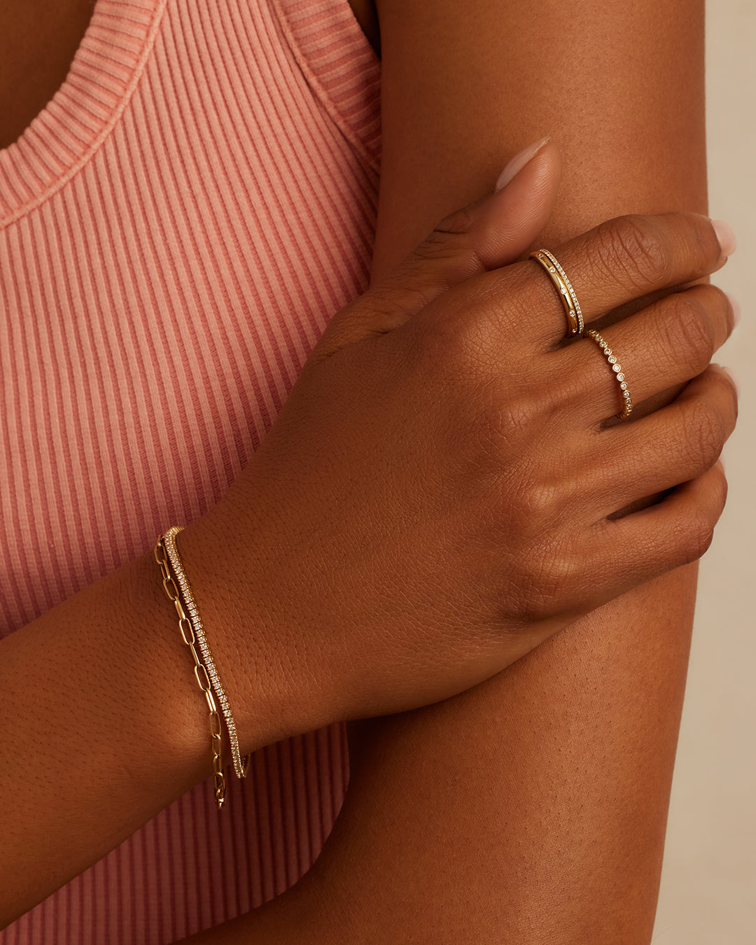 MelbourneDiamond Tennis Bracelet || option::14K Solid Gold
