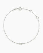 Diamond Pavé Alphabet Bracelet #B || option::14K Solid White Gold, B