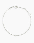Diamond Pavé Alphabet Bracelet #J || option::14K Solid White Gold, J