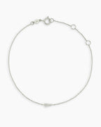 Diamond Pavé Alphabet Bracelet #A || option::14K Solid White Gold, A