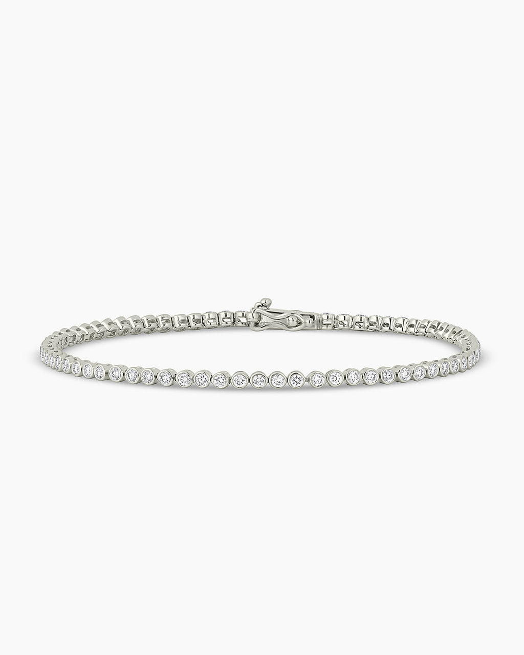 Classic Diamond Tennis Bracelet || option::14K Solid White Gold