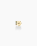 Diamond Pave Bar Flat Back Stud || option::14K Solid Gold