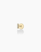 Diamond Pave Bar Flat Back Stud || option::14K Solid Gold