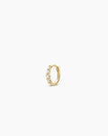 Elle Diamond Row Huggies || option::14K Solid Gold