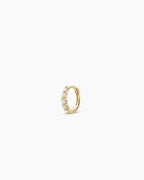 Elle Diamond Row Huggies || option::14K Solid Gold