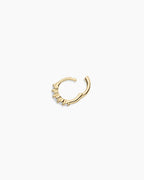 Elle Diamond Row Huggies || option::14K Solid Gold