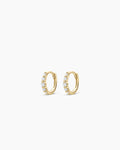 Elle Diamond Row Huggies || option::14K Solid Gold
