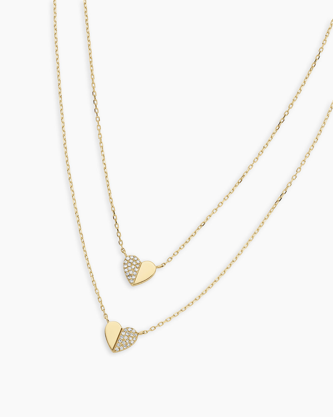 Diamond Bond Necklace || option::14K Solid Gold, Set