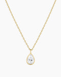 Classic Diamond Pear Necklace || option::14K Solid Gold
