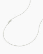 Alphabet Necklace || option::14K Solid White Gold, B