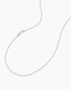 Alphabet Necklace || option::14K Solid White Gold, C