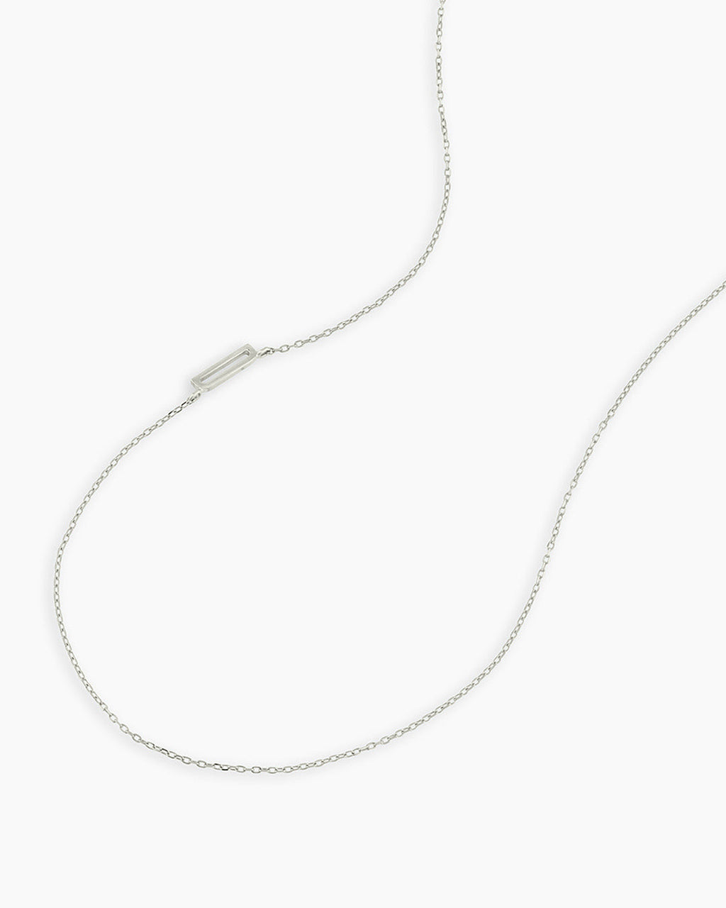 Alphabet Necklace || option::14K Solid White Gold, D