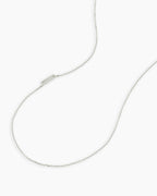 Alphabet Necklace || option::14K Solid White Gold, D