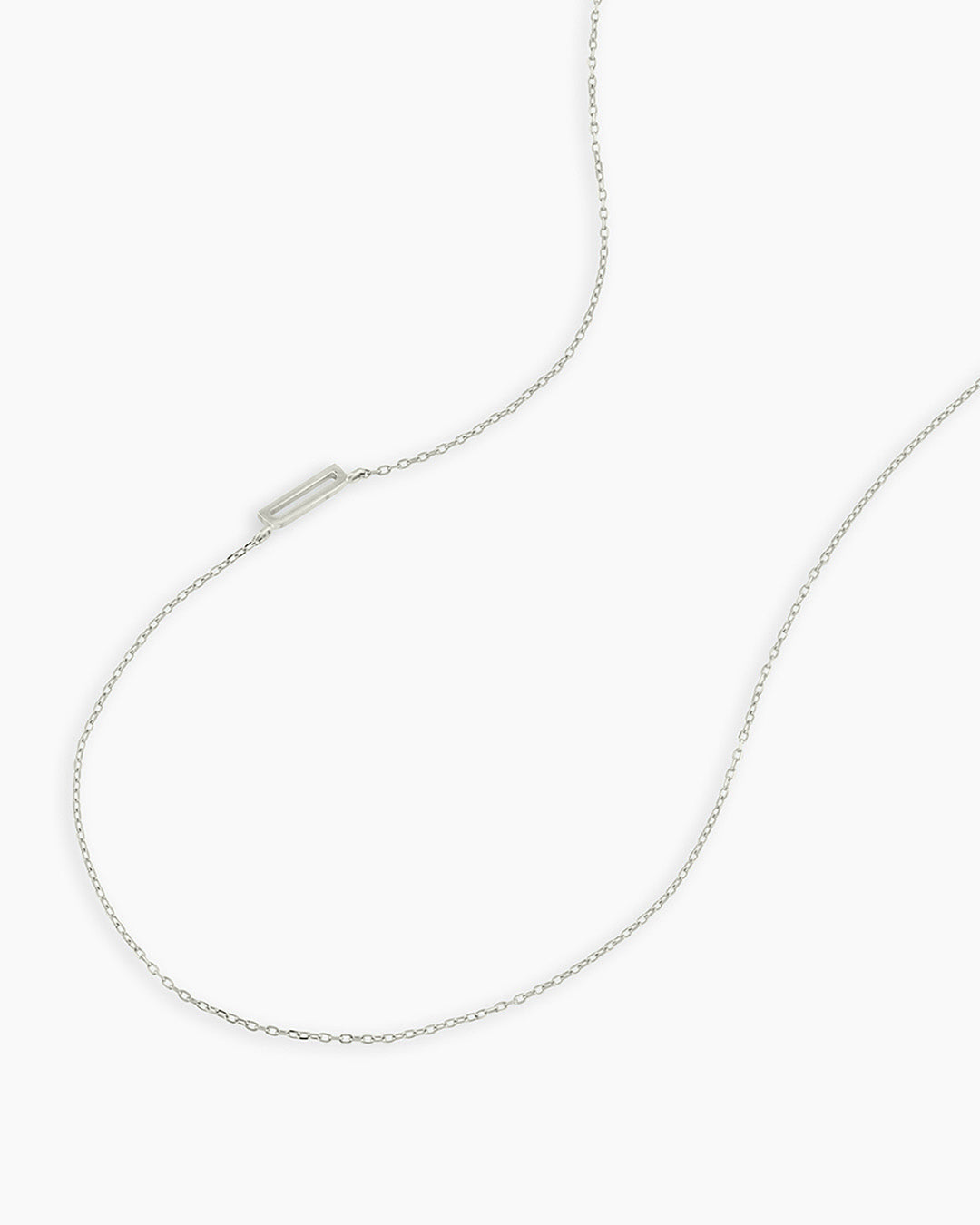 Alphabet Necklace || option::14K Solid White Gold, D