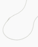 Alphabet Necklace || option::14K Solid White Gold, F