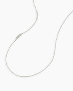 Alphabet Necklace || option::14K Solid White Gold, G