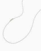 Alphabet Necklace || option::14K Solid White Gold, H