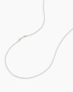 Alphabet Necklace || option::14K Solid White Gold, I