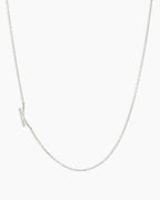 Woman wearing Alphabet Necklace || option::14K Solid White Gold, K