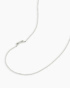 Alphabet Necklace || option::14K Solid White Gold, K