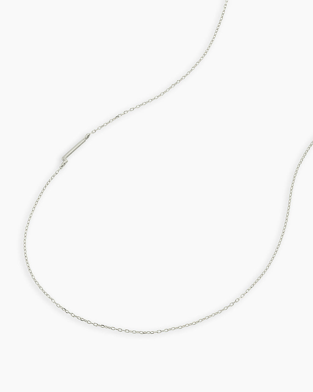 Alphabet Necklace || option::14K Solid White Gold, L