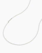 Alphabet Necklace || option::14K Solid White Gold, L